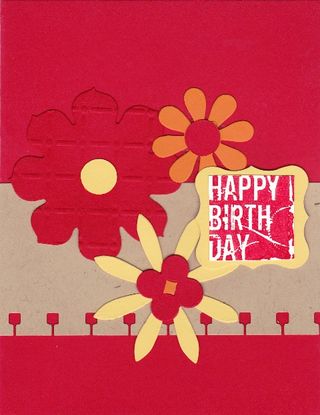 Red flower card, copied from page 106 in the catalog (my version!)