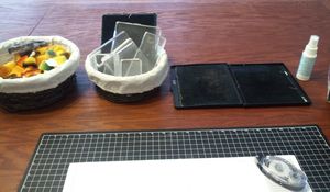 Craft table-sponges, blocks, cleaner