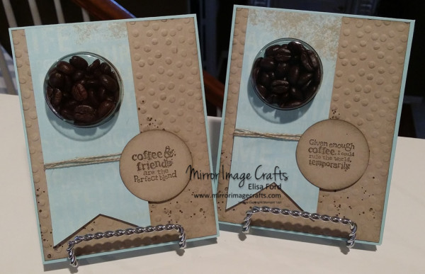 Coffee Bean Perfect Blend treat cup cards - Visit http://www.mirrorimagecrafts.com for details and more projects!